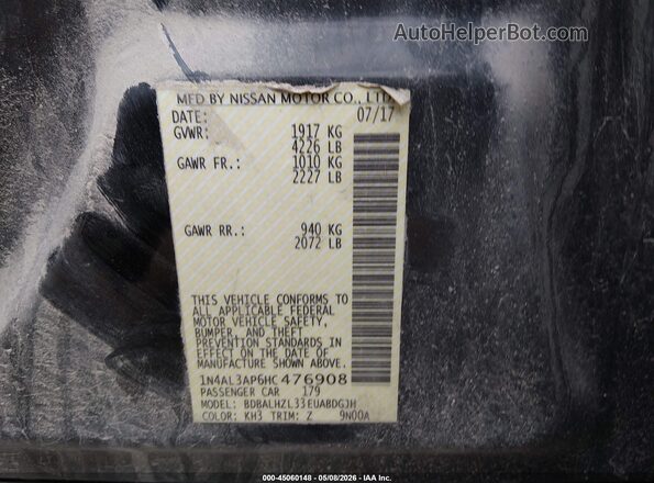 1N4AL3AP6HC476908 2017 NISSAN ALTIMA Black 