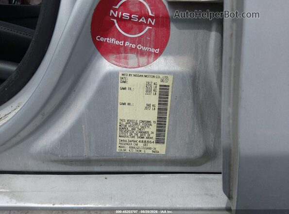 1N4AL3AP6HC488864 2017 NISSAN ALTIMA Silver ძრავის განყოფილების ხედი