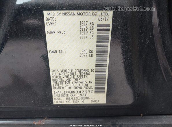 1N4AL3AP6HN347930 2017 NISSAN ALTIMA Black 
