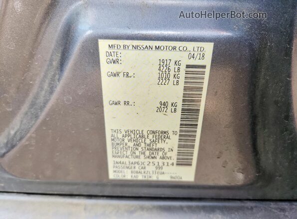 1N4AL3AP6JC251314 2018 NISSAN ALTIMA Gray 