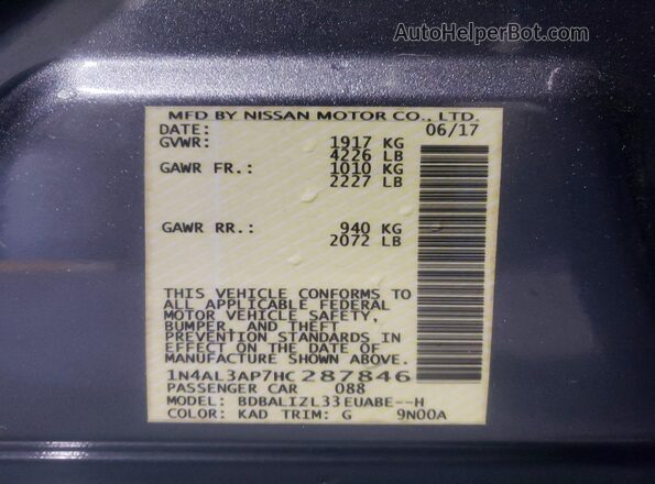 1N4AL3AP7HC287846 2017 NISSAN ALTIMA Gray 