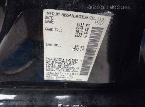 1N4AL3AP7JC154851 2018 NISSAN ALTIMA Black Widok komory silnika