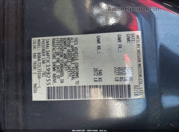 1N4AL3AP7JC199255 2018 NISSAN ALTIMA Gray Widok komory silnika