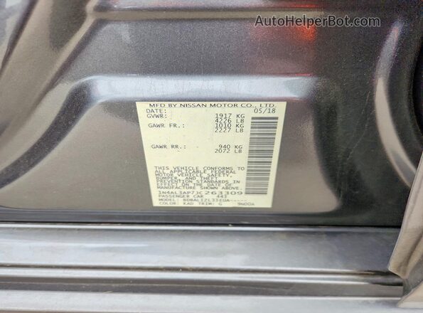1N4AL3AP7JC263309 2018 NISSAN ALTIMA Gray 