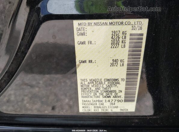 1N4AL3AP8HC147790 2017 NISSAN ALTIMA Black Շարժիչի բաժամունքի տեսք
