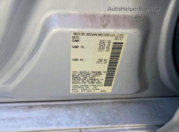 1N4AL3AP8HC206305 2017 NISSAN ALTIMA Silver 