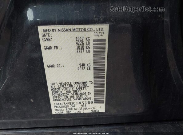 1N4AL3AP8JC145169 2018 NISSAN ALTIMA Gray Vista del compartimento del motor