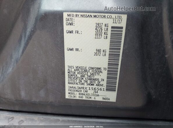1N4AL3AP8JC156561 2018 NISSAN ALTIMA Серый 