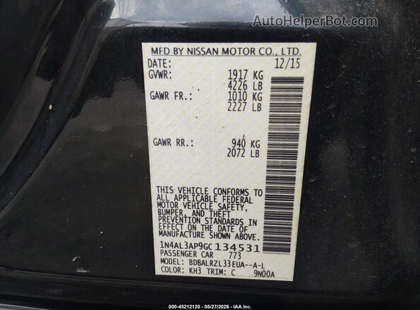 1N4AL3AP9GC134531 2016 NISSAN ALTIMA Black Engine compartment view