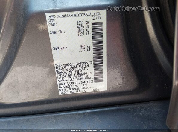 1N4AL3AP9GC134853 2016 NISSAN ALTIMA Черный Вид подкапотного пространства