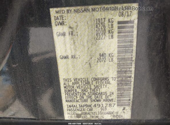 1N4AL3AP9HC491287 2017 NISSAN ALTIMA Black 