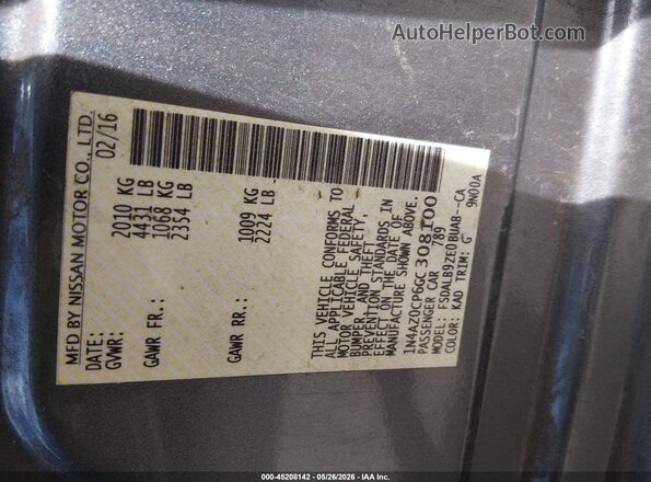 1N4AZ0CP6GC308100 2016 NISSAN LEAF Серый Вид подкапотного пространства