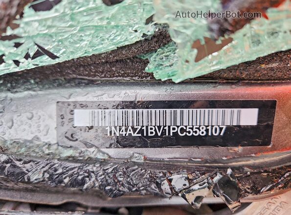 1N4AZ1BV1PC558107 2023 NISSAN LEAF Gray VIN კოდის სტიკერის ხედი