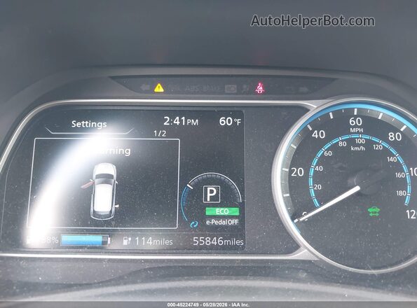 1N4AZ1CP7KC300327 2019 NISSAN LEAF Gray Vista de los asientos traseros