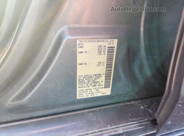 1N4BL3AP4HC195548 2017 NISSAN ALTIMA Серый Вид подкапотного пространства