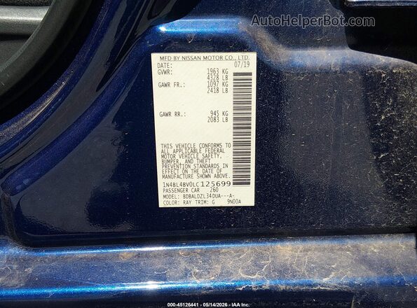 1N4BL4BV0LC125699 2020 NISSAN ALTIMA Blue Вид підкапотного простору