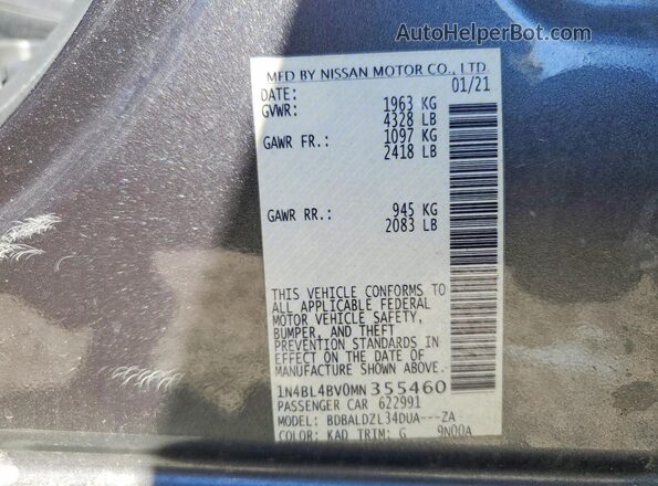 1N4BL4BV0MN355460 2021 NISSAN ALTIMA Gray 