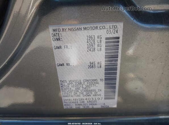 1N4BL4BV1RN403197 2024 NISSAN ALTIMA Gray 