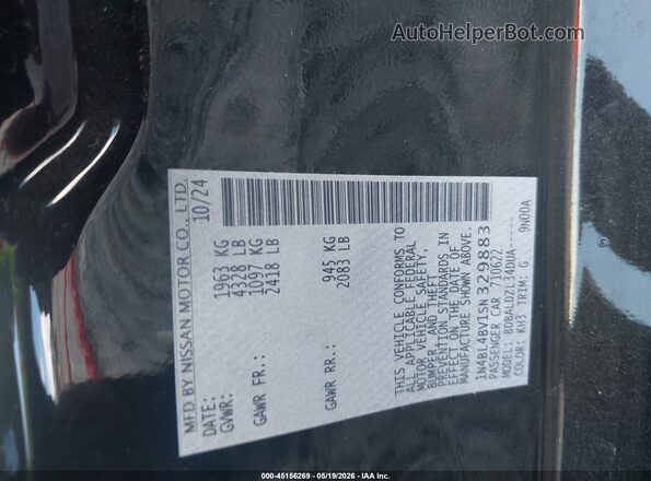 1N4BL4BV1SN329883 2025 NISSAN ALTIMA Черный Вид подкапотного пространства