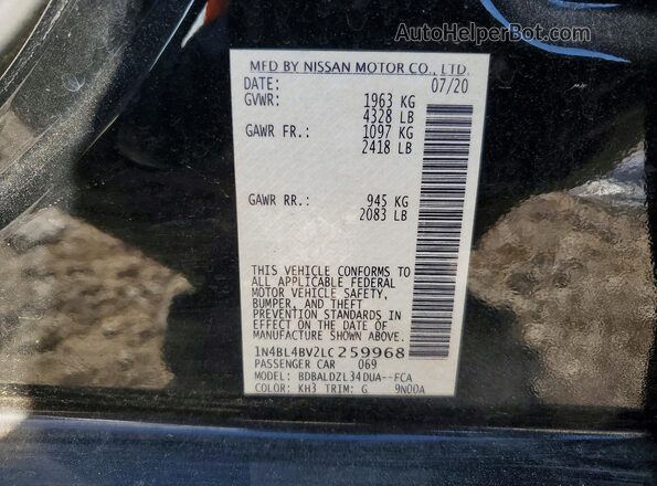 1N4BL4BV2LC259968 2020 NISSAN ALTIMA Black 