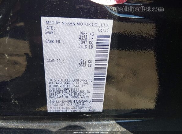 1N4BL4BV4PN409945 2023 NISSAN ALTIMA Черный 