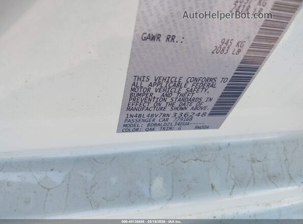 1N4BL4BV7RN336248 2024 NISSAN ALTIMA White Widok komory silnika
