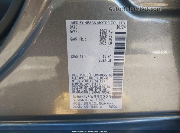 1N4BL4BV8SN330223 2025 NISSAN ALTIMA Gray 