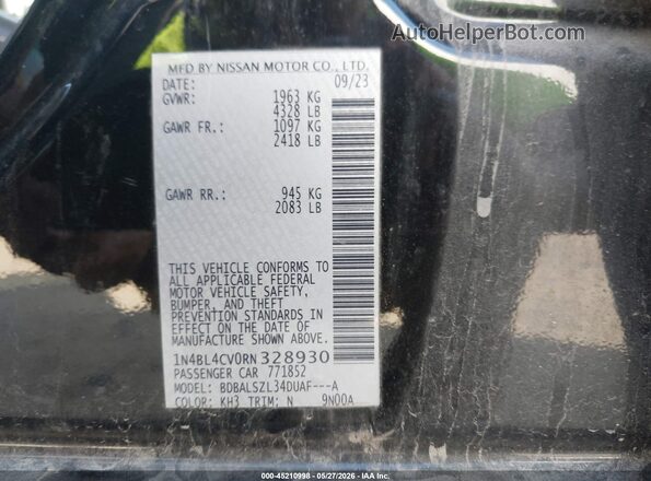 1N4BL4CV0RN328930 2024 NISSAN ALTIMA Black Vista del compartimento del motor