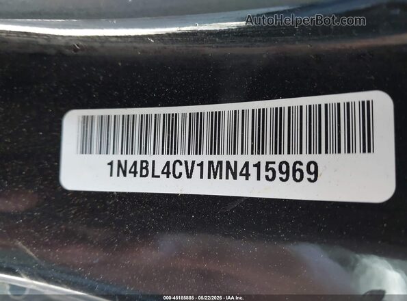 1N4BL4CV1MN415969 2021 NISSAN ALTIMA Black Widok komory silnika