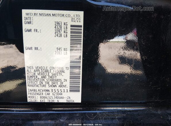 1N4BL4CV4MN355511 2021 NISSAN ALTIMA Black 