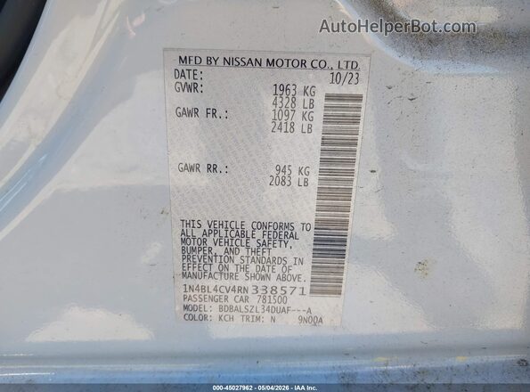 1N4BL4CV4RN338571 2024 NISSAN ALTIMA Light Blue 