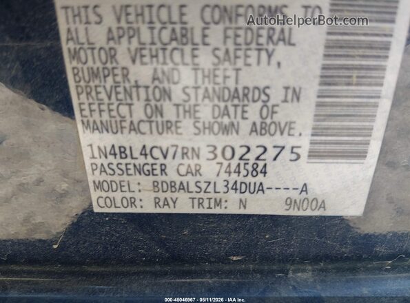 1N4BL4CV7RN302275 2024 NISSAN ALTIMA Blue Engine compartment view