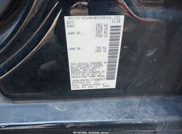 1N4BL4DV1KC150607 2019 NISSAN ALTIMA Черный Вид подкапотного пространства
