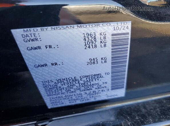 1N4BL4DV1SN328763 2025 NISSAN ALTIMA Black 