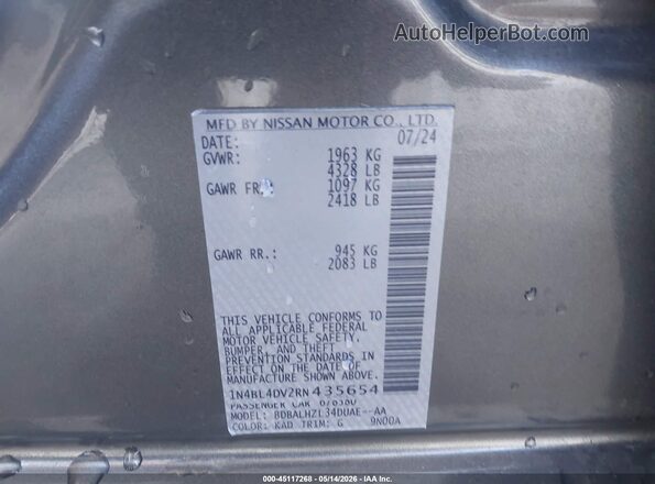 1N4BL4DV2RN435654 2024 NISSAN ALTIMA Gray Вид підкапотного простору