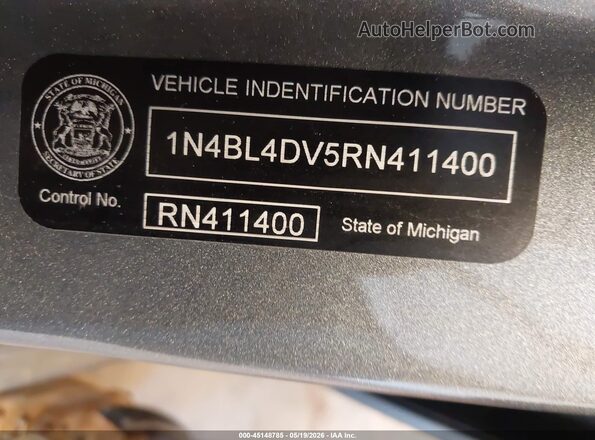 1N4BL4DV5RN411400 2024 NISSAN ALTIMA Gray Engine compartment view
