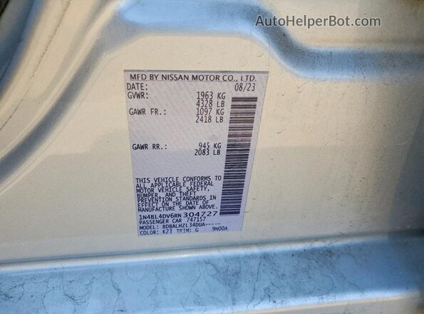 1N4BL4DV6RN304727 2024 NISSAN ALTIMA Silver Widok komory silnika