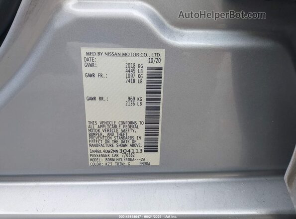 1N4BL4DW2MN304113 2021 NISSAN ALTIMA Silver 