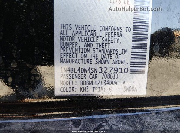 1N4BL4DW4SN327910 2025 NISSAN ALTIMA Black Vista del compartimento del motor