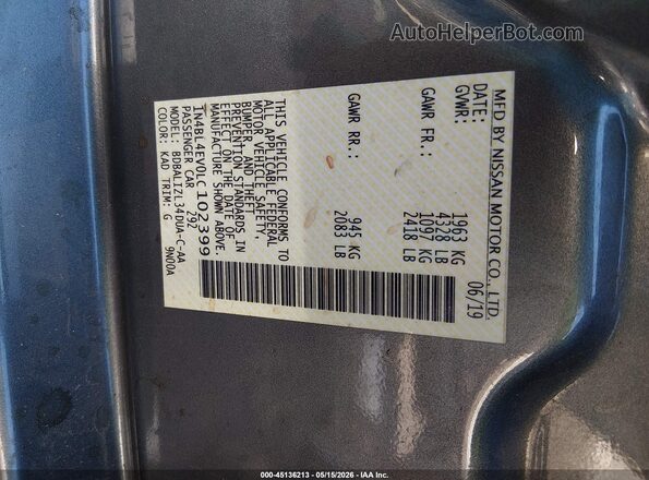 1N4BL4EV0LC102399 2020 NISSAN ALTIMA Black Շարժիչի բաժամունքի տեսք