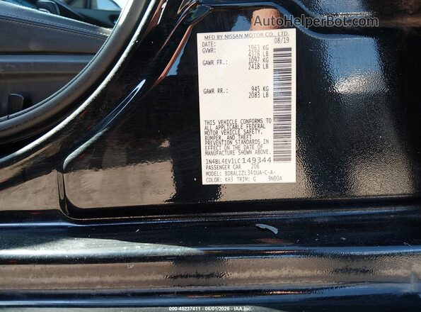 1N4BL4EV1LC149344 2020 NISSAN ALTIMA SL Black Engine compartment view