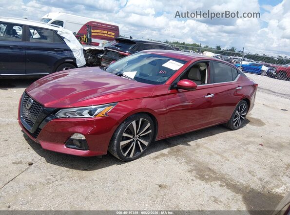 1N4BL4FVXKC107459 2019 NISSAN ALTIMA Red წინა მარცხენა ხედი სამი მეოთხედიდან