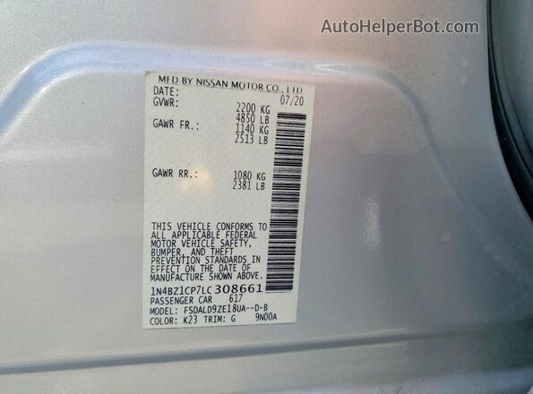 1N4BZ1CP7LC308661 2020 NISSAN LEAF Silver Vista del compartimento del motor