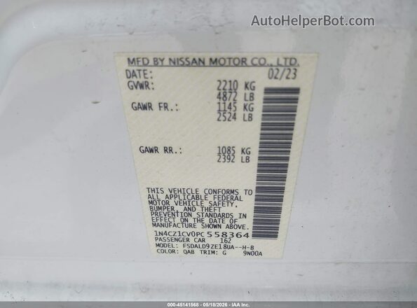 1N4CZ1CV0PC558364 2023 NISSAN LEAF White Вид підкапотного простору