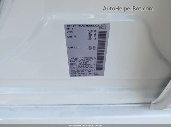 1N4CZ1CV0SC557336 2025 NISSAN LEAF White Engine compartment view