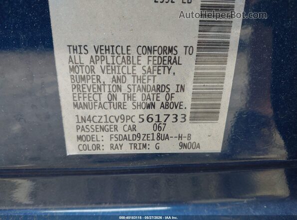 1N4CZ1CV9PC561733 2023 NISSAN LEAF Dark Blue VIN sticker view