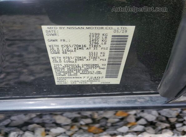 1N6DD0ER9KN772402 2019 NISSAN FRONTIER Black 