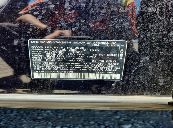 1V2AC2CA4TC212770 2026 VOLKSWAGEN ATLAS Black 
