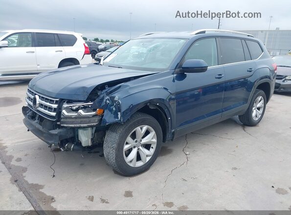 1V2AP2CA0JC540107 2018 VOLKSWAGEN ATLAS Синий Передняя левая четверть