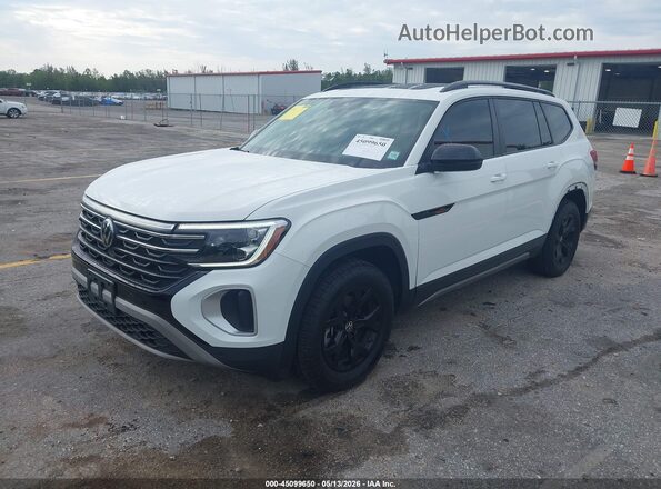 1V2CR2CA2SC541490 2025 VOLKSWAGEN ATLAS White Առջևի ձախ երեք քառորդ տեսարան